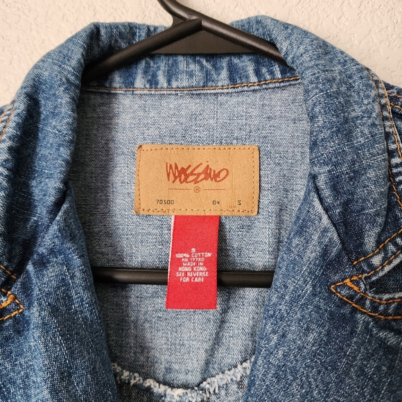MOSSIMO x VINTAGE Y2K denim blazer tailored denim jacket pointed collar size S - Picture 7 of 7